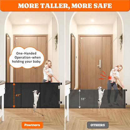 Retractable Baby Gates Extra Wide, 41" Tall Extends up to 71" Wide