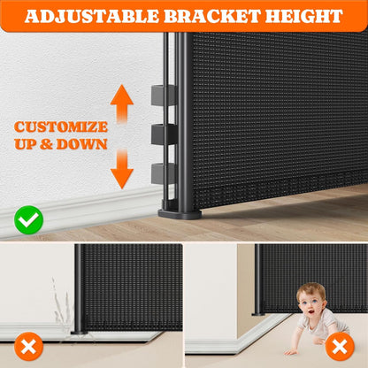 Retractable Baby Gates Extra Wide, 41" Tall Extends up to 71" Wide