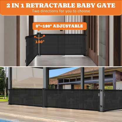 Retractable Baby Gates Extra Wide, 41" Tall Extends up to 71" Wide