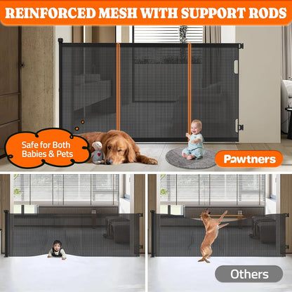 Retractable Baby Gates Extra Wide, 41" Tall Extends up to 71" Wide