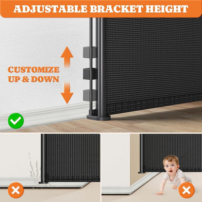 Retractable Baby Gates Extra Wide, 41" Tall Extends up to 71" Wide