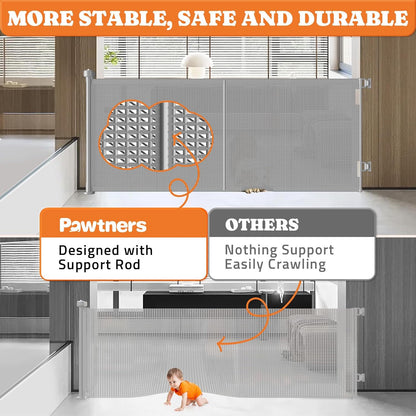 Retractable Baby Gates Extra Wide, 41" Tall Extends up to 71" Wide