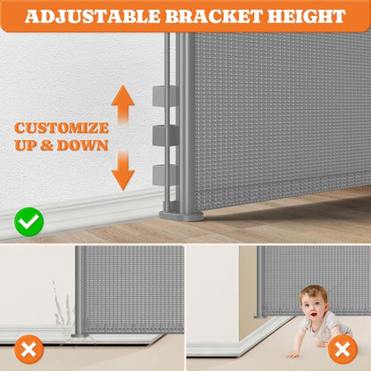 Retractable Baby Gates Extra Wide, 41" Tall Extends up to 71" Wide