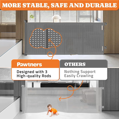 Retractable Baby Gates Extra Wide, 41" Tall Extends up to 71" Wide