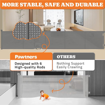 Retractable Baby Gates Extra Wide, 41" Tall Extends up to 71" Wide