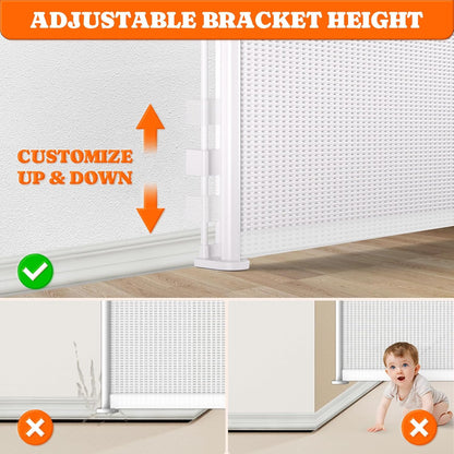 Retractable Baby Gates Extra Wide, 41" Tall Extends up to 71" Wide