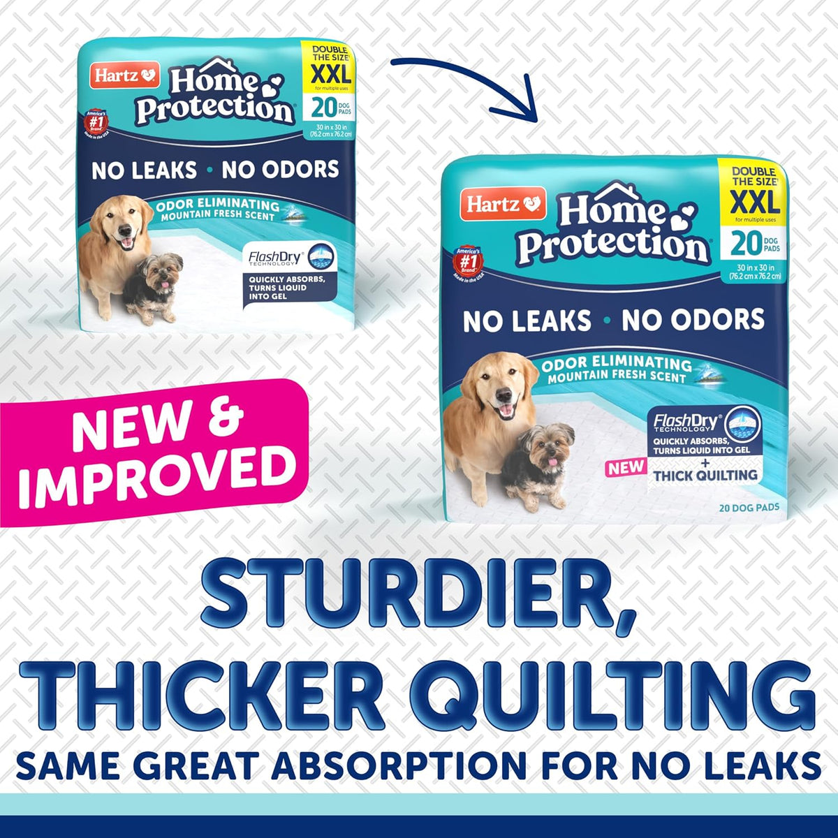 Home Protection Super Absorbent Odor Eliminating Mountain Fresh Scented No Leak Dog Pads, XXL
