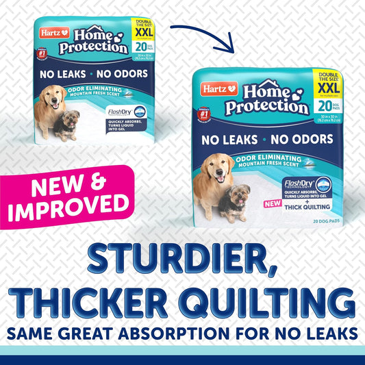 Home Protection Super Absorbent Odor Eliminating Mountain Fresh Scented No Leak Dog Pads, XXL