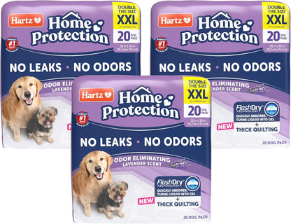 Home Protection Super Absorbent Odor Eliminating Mountain Fresh Scented No Leak Dog Pads, XXL
