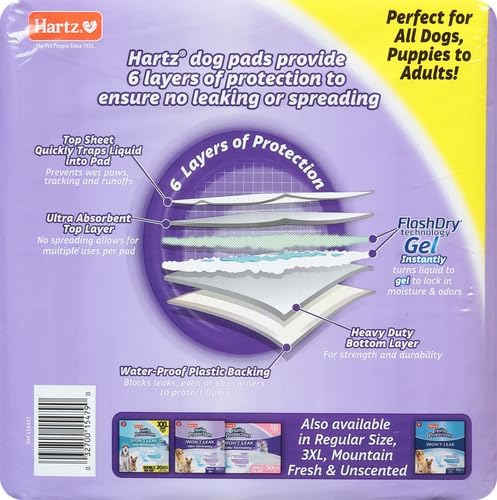 Home Protection Super Absorbent Odor Eliminating Mountain Fresh Scented No Leak Dog Pads, XXL