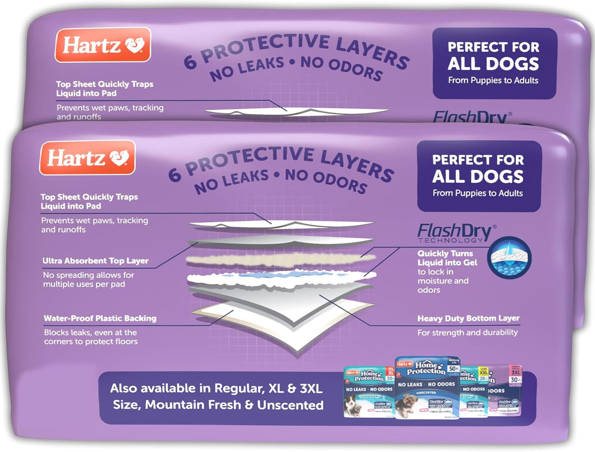 Home Protection Super Absorbent Odor Eliminating Mountain Fresh Scented No Leak Dog Pads, XXL