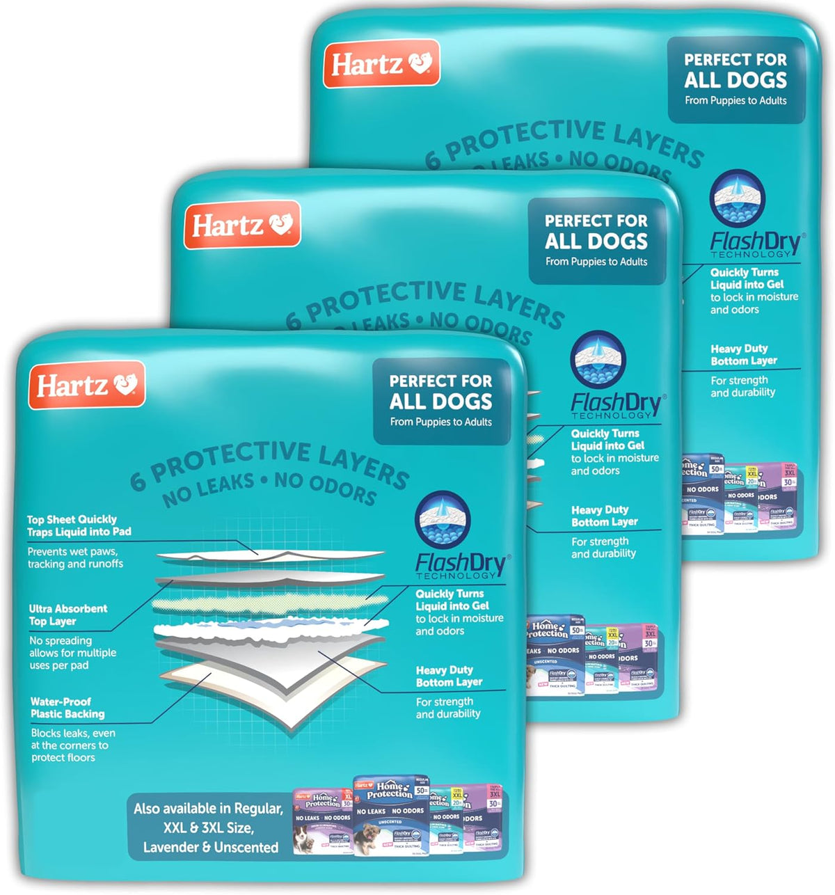 Home Protection Super Absorbent Odor Eliminating Mountain Fresh Scented No Leak Dog Pads, XXL