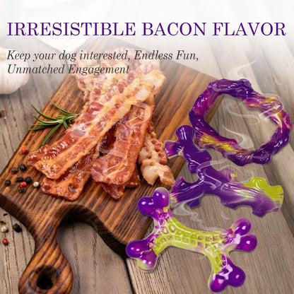 Tough Dog Toys for Aggressive Chewers 3 Pack, Indestructible Dog Toys for Large Dogs, Dog Chew Toys, Aggressive Chew Toys to Keep Them Busy, Dog Toy for 30-75lbs Medium/Large Breeds