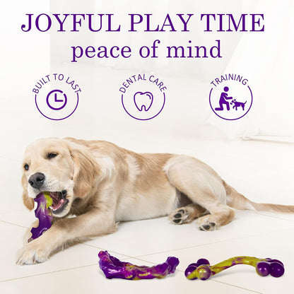 Tough Dog Toys for Aggressive Chewers 3 Pack, Indestructible Dog Toys for Large Dogs, Dog Chew Toys, Aggressive Chew Toys to Keep Them Busy, Dog Toy for 30-75lbs Medium/Large Breeds