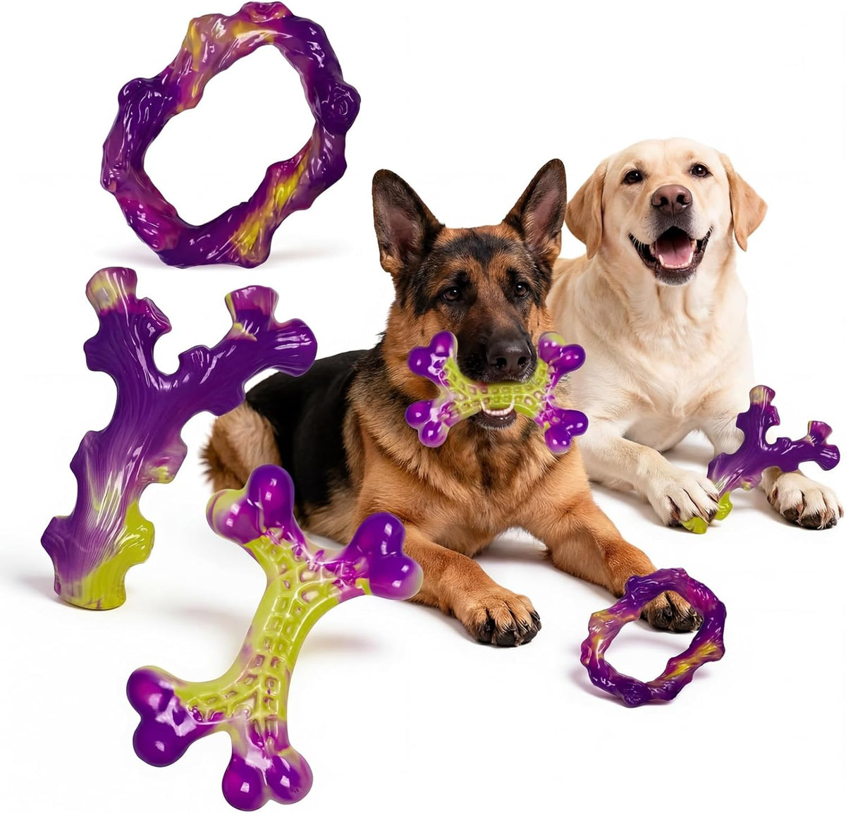 Tough Dog Toys for Aggressive Chewers 3 Pack, Indestructible Dog Toys for Large Dogs, Dog Chew Toys, Aggressive Chew Toys to Keep Them Busy, Dog Toy for 30-75lbs Medium/Large Breeds