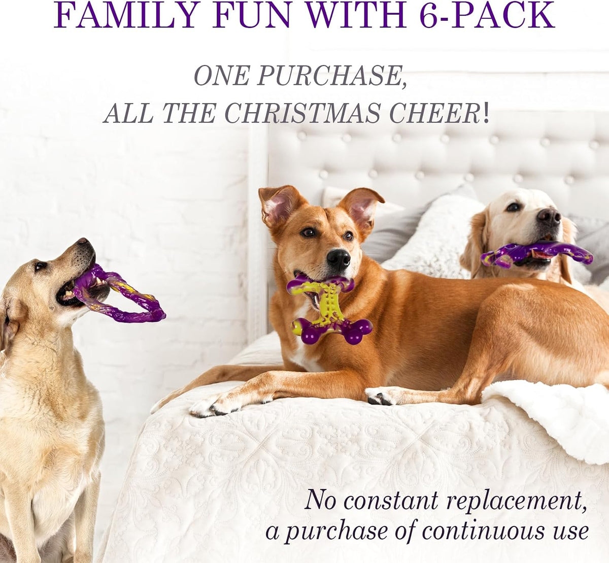 Tough Dog Toys for Aggressive Chewers 3 Pack, Indestructible Dog Toys for Large Dogs, Dog Chew Toys, Aggressive Chew Toys to Keep Them Busy, Dog Toy for 30-75lbs Medium/Large Breeds