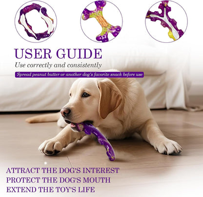 Tough Dog Toys for Aggressive Chewers 3 Pack, Indestructible Dog Toys for Large Dogs, Dog Chew Toys, Aggressive Chew Toys to Keep Them Busy, Dog Toy for 30-75lbs Medium/Large Breeds