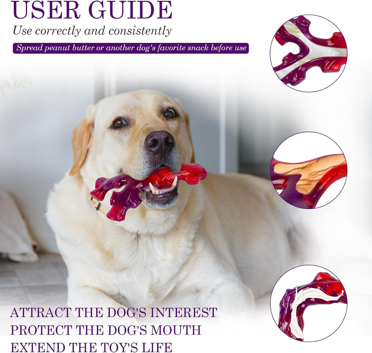 Tough Dog Toys for Aggressive Chewers 3 Pack, Indestructible Dog Toys for Large Dogs, Dog Chew Toys, Aggressive Chew Toys to Keep Them Busy, Dog Toy for 30-75lbs Medium/Large Breeds