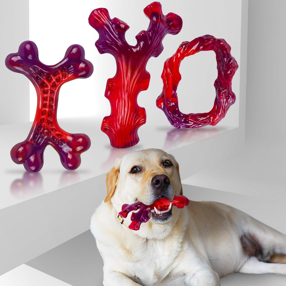 Tough Dog Toys for Aggressive Chewers 3 Pack, Indestructible Dog Toys for Large Dogs, Dog Chew Toys, Aggressive Chew Toys to Keep Them Busy, Dog Toy for 30-75lbs Medium/Large Breeds