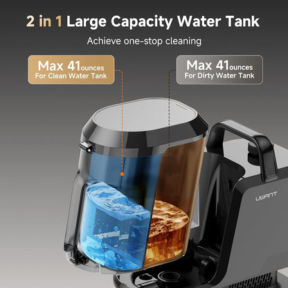 Carpet Cleaner Machine with Steam&Hot&Cold Water System 18Kpa Powerful Suction Upholstery Cleaner Machine with Textile Cleaner for Pets, Carpet Steam Cleaner with Specialty Tools for Cars
