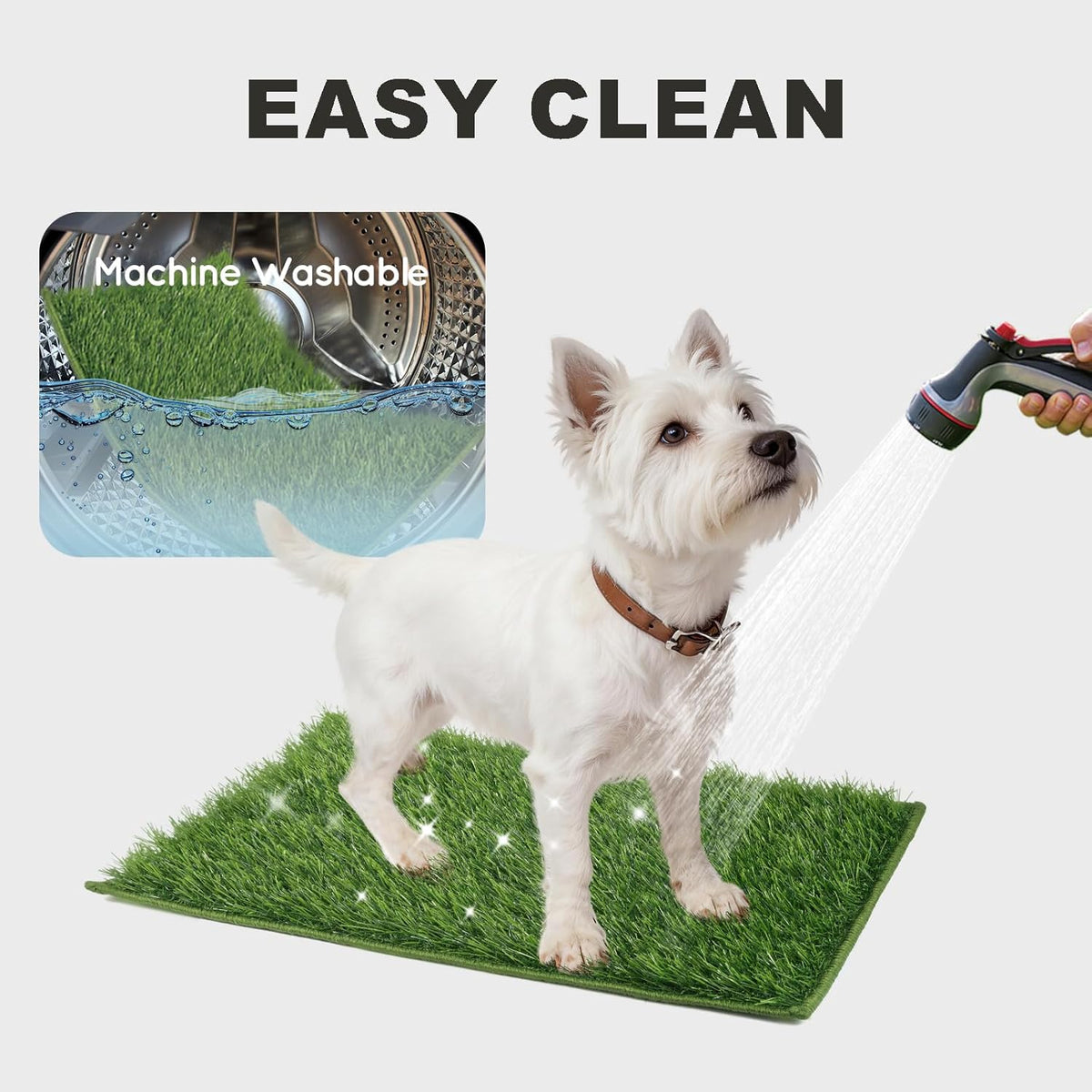 HQ4US Dog Grass Pad with Tray, Foldable Litter Box High Wall, Indoor Potty