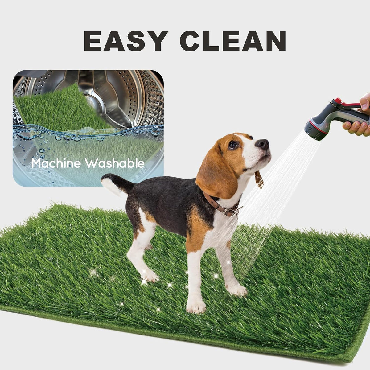 HQ4US Dog Grass Pad with Tray, Foldable Litter Box High Wall, Indoor Potty