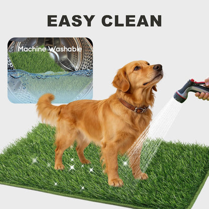HQ4US Dog Grass Pad with Tray, Foldable Litter Box High Wall, Indoor Potty