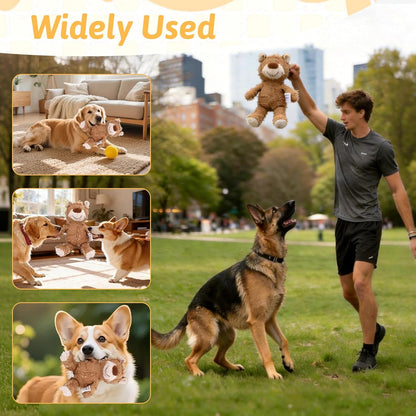 Dog Companion for Heavy Chewers- Indestructible Robust Bear Dog Toy, Resistant Squeaky Dog Toys for Heavy Chewers, Unbreakable Stuffed Plush Dog Toys for Aggressive Chewers (A-Navy)