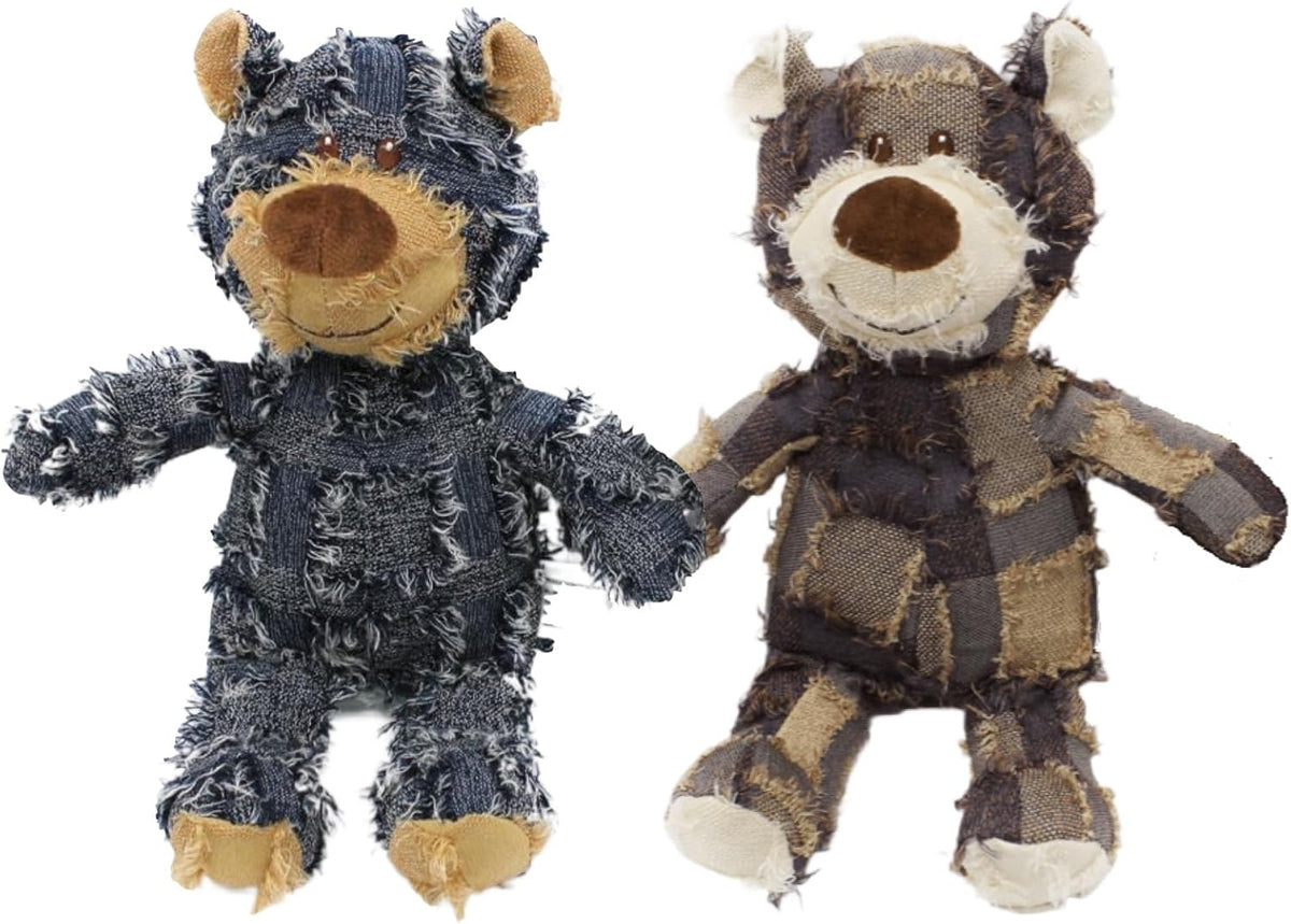 Dog Companion for Heavy Chewers- Indestructible Robust Bear Dog Toy, Resistant Squeaky Dog Toys for Heavy Chewers, Unbreakable Stuffed Plush Dog Toys for Aggressive Chewers (A-Navy)