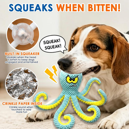 Dog Companion for Heavy Chewers- Indestructible Robust Bear Dog Toy, Resistant Squeaky Dog Toys for Heavy Chewers, Unbreakable Stuffed Plush Dog Toys for Aggressive Chewers (A-Navy)