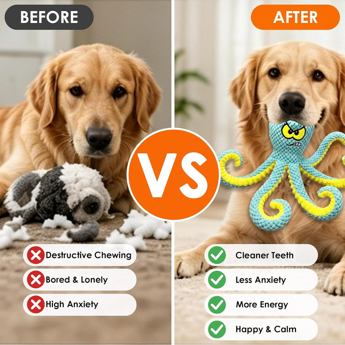 Dog Companion for Heavy Chewers- Indestructible Robust Bear Dog Toy, Resistant Squeaky Dog Toys for Heavy Chewers, Unbreakable Stuffed Plush Dog Toys for Aggressive Chewers (A-Navy)
