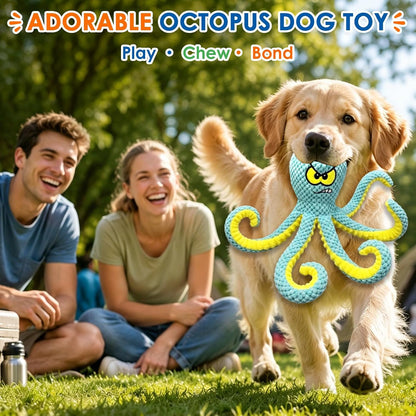 Dog Companion for Heavy Chewers- Indestructible Robust Bear Dog Toy, Resistant Squeaky Dog Toys for Heavy Chewers, Unbreakable Stuffed Plush Dog Toys for Aggressive Chewers (A-Navy)
