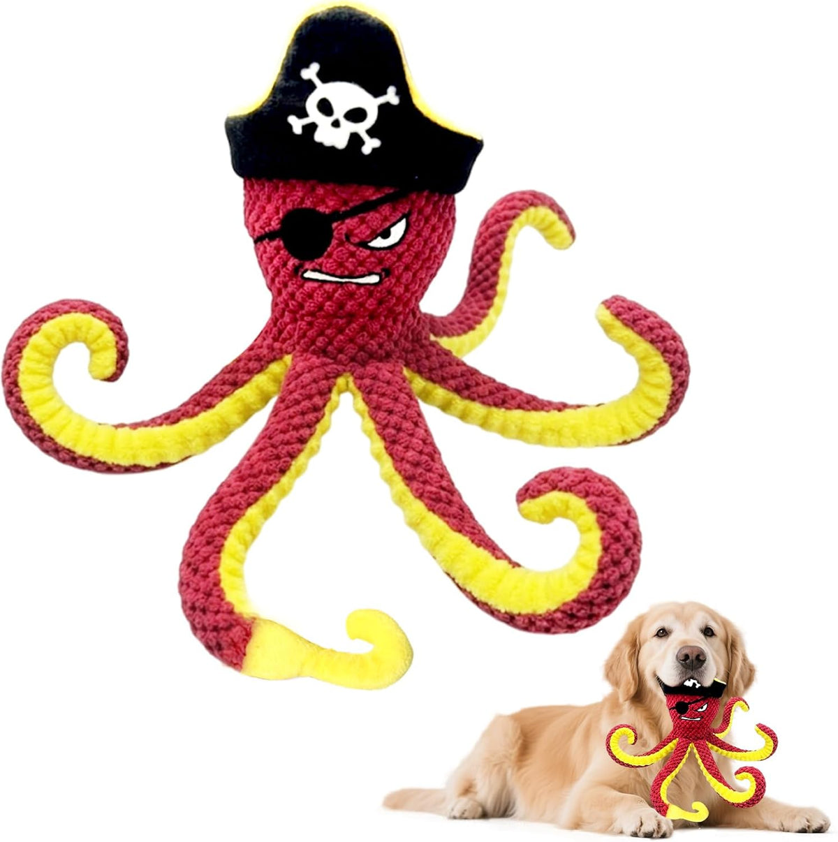 Dog Companion for Heavy Chewers- Indestructible Robust Bear Dog Toy, Resistant Squeaky Dog Toys for Heavy Chewers, Unbreakable Stuffed Plush Dog Toys for Aggressive Chewers (A-Navy)