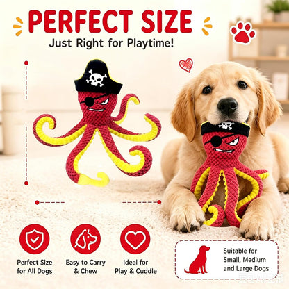 Dog Companion for Heavy Chewers- Indestructible Robust Bear Dog Toy, Resistant Squeaky Dog Toys for Heavy Chewers, Unbreakable Stuffed Plush Dog Toys for Aggressive Chewers (A-Navy)