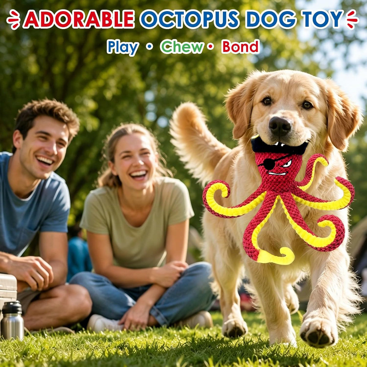 Dog Companion for Heavy Chewers- Indestructible Robust Bear Dog Toy, Resistant Squeaky Dog Toys for Heavy Chewers, Unbreakable Stuffed Plush Dog Toys for Aggressive Chewers (A-Navy)