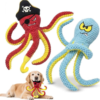 Dog Companion for Heavy Chewers- Indestructible Robust Bear Dog Toy, Resistant Squeaky Dog Toys for Heavy Chewers, Unbreakable Stuffed Plush Dog Toys for Aggressive Chewers (A-Navy)