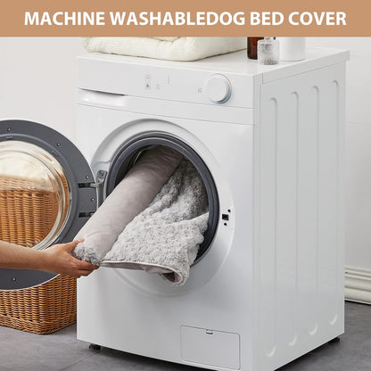 Orthopedic Washable Large Dog Bed for Senior Dog Comfy Sleep | Waterproof Big Soft Pet Couch Bed for Dogs Relax with Removable Cover Supportive Egg Crate Foam Grey 36x27 Inch