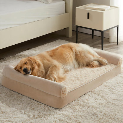 Orthopedic Washable Large Dog Bed for Senior Dog Comfy Sleep | Waterproof Big Soft Pet Couch Bed for Dogs Relax with Removable Cover Supportive Egg Crate Foam Grey 36x27 Inch