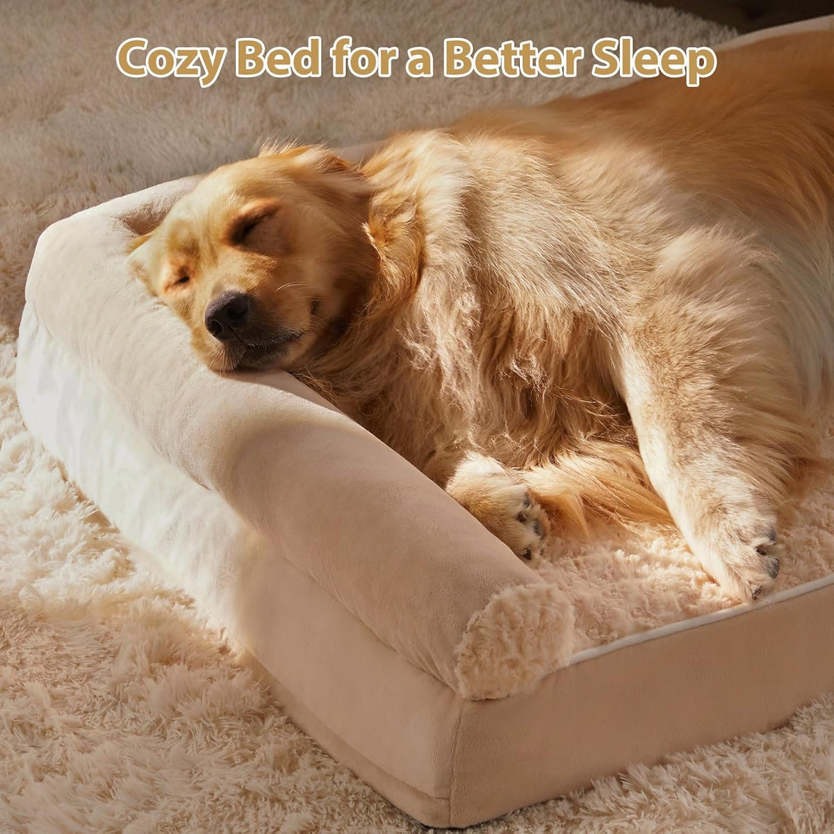 Orthopedic Washable Large Dog Bed for Senior Dog Comfy Sleep | Waterproof Big Soft Pet Couch Bed for Dogs Relax with Removable Cover Supportive Egg Crate Foam Grey 36x27 Inch