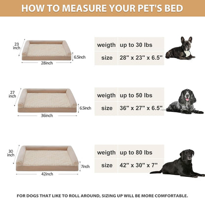 Orthopedic Washable Large Dog Bed for Senior Dog Comfy Sleep | Waterproof Big Soft Pet Couch Bed for Dogs Relax with Removable Cover Supportive Egg Crate Foam Grey 36x27 Inch
