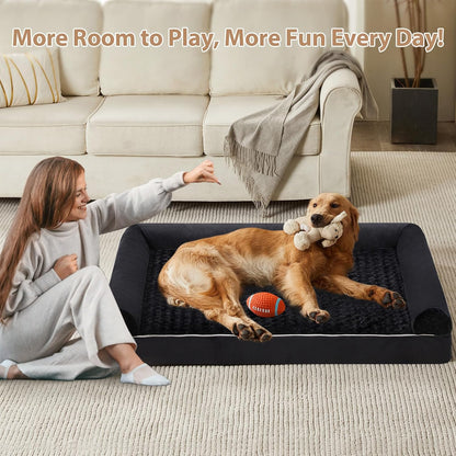 Orthopedic Washable Large Dog Bed for Senior Dog Comfy Sleep | Waterproof Big Soft Pet Couch Bed for Dogs Relax with Removable Cover Supportive Egg Crate Foam Grey 36x27 Inch
