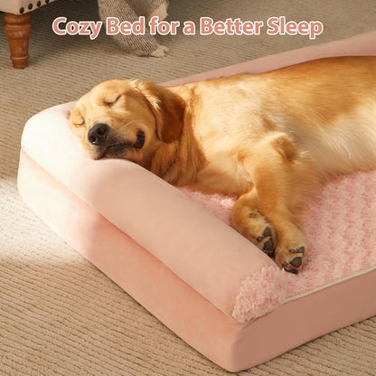 Orthopedic Washable Large Dog Bed for Senior Dog Comfy Sleep | Waterproof Big Soft Pet Couch Bed for Dogs Relax with Removable Cover Supportive Egg Crate Foam Grey 36x27 Inch