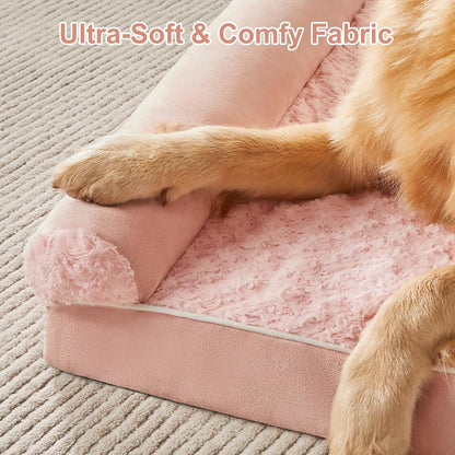 Orthopedic Washable Large Dog Bed for Senior Dog Comfy Sleep | Waterproof Big Soft Pet Couch Bed for Dogs Relax with Removable Cover Supportive Egg Crate Foam Grey 36x27 Inch