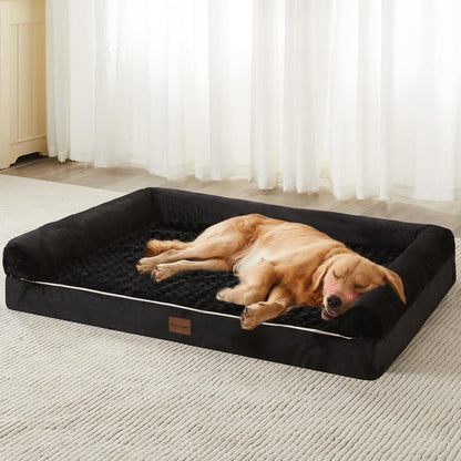 Orthopedic Washable Large Dog Bed for Senior Dog Comfy Sleep | Waterproof Big Soft Pet Couch Bed for Dogs Relax with Removable Cover Supportive Egg Crate Foam Grey 36x27 Inch