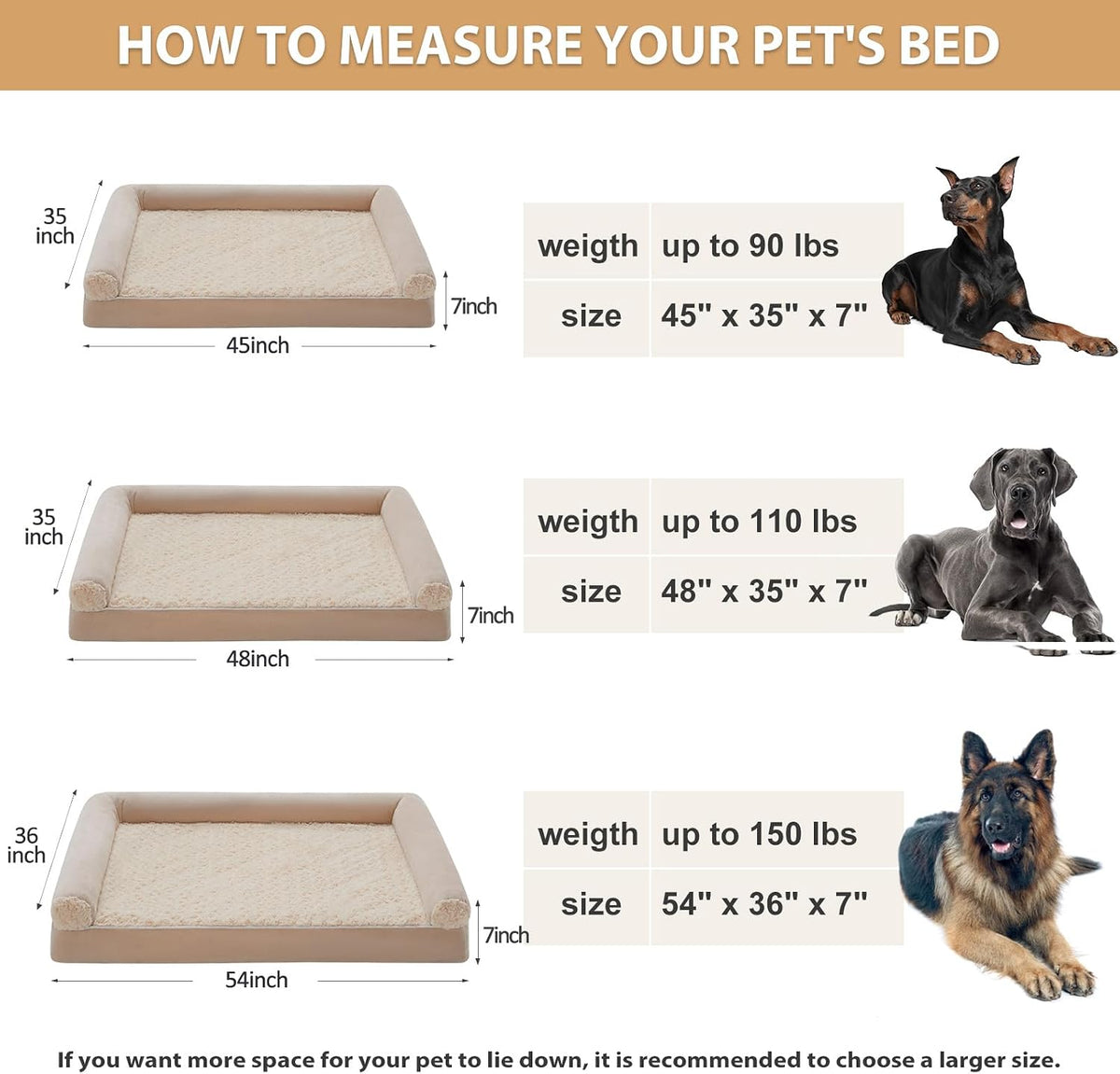 Orthopedic Washable Large Dog Bed for Senior Dog Comfy Sleep | Waterproof Big Soft Pet Couch Bed for Dogs Relax with Removable Cover Supportive Egg Crate Foam Grey 36x27 Inch