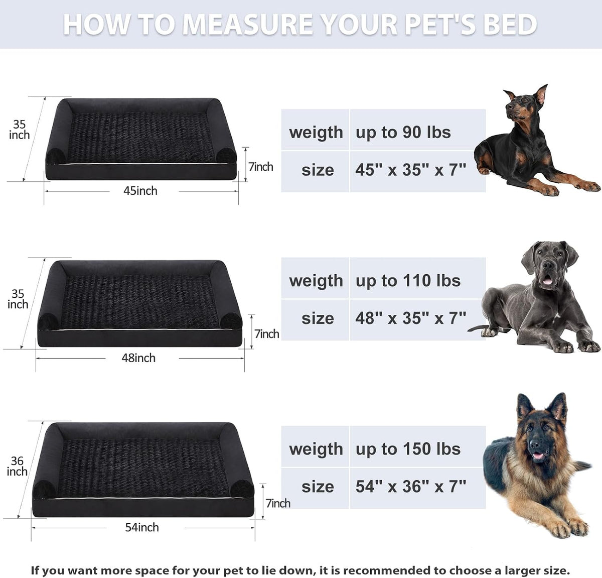 Orthopedic Washable Large Dog Bed for Senior Dog Comfy Sleep | Waterproof Big Soft Pet Couch Bed for Dogs Relax with Removable Cover Supportive Egg Crate Foam Grey 36x27 Inch