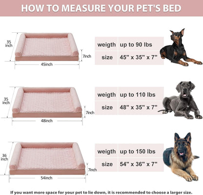 Orthopedic Washable Large Dog Bed for Senior Dog Comfy Sleep | Waterproof Big Soft Pet Couch Bed for Dogs Relax with Removable Cover Supportive Egg Crate Foam Grey 36x27 Inch