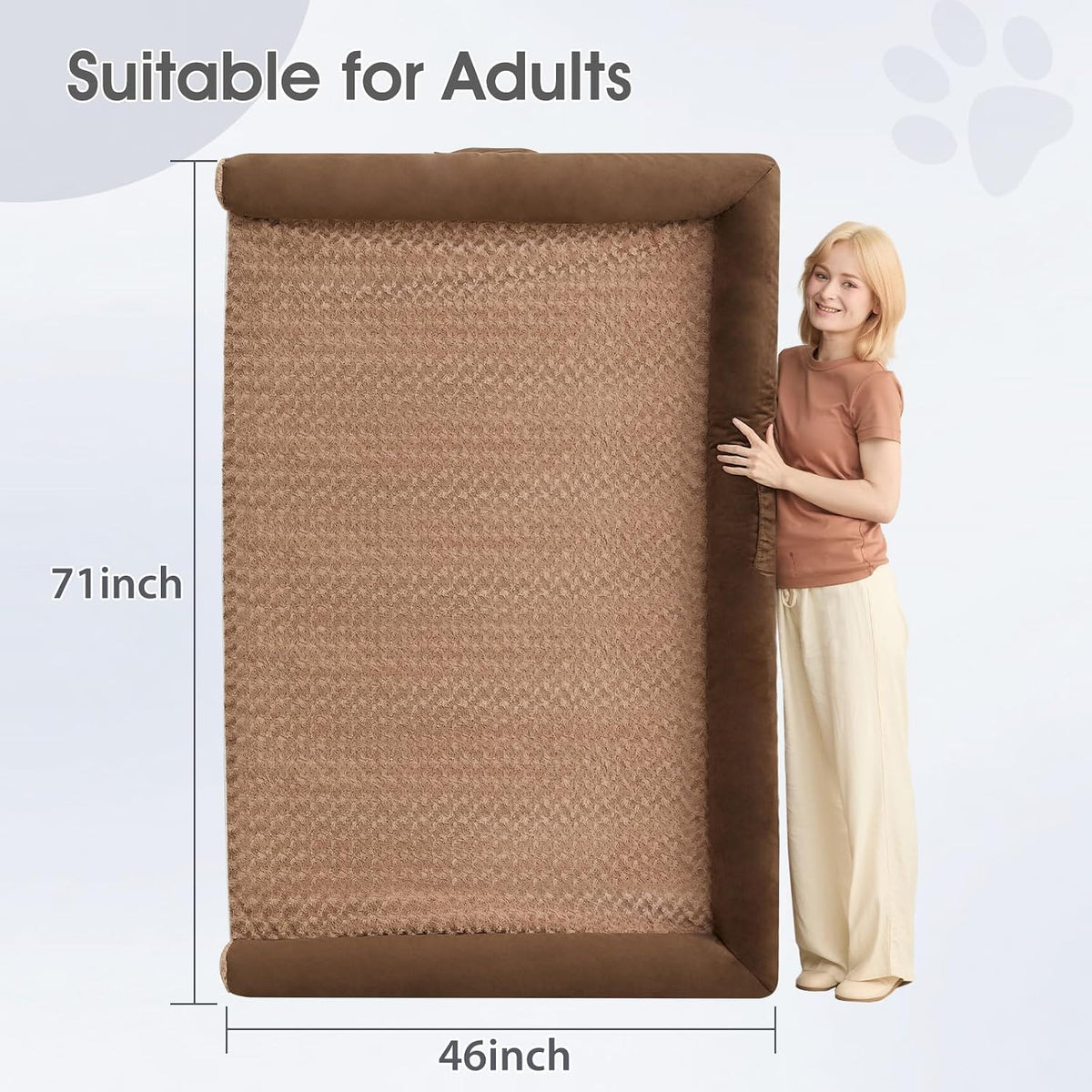 Orthopedic Washable Large Dog Bed for Senior Dog Comfy Sleep | Waterproof Big Soft Pet Couch Bed for Dogs Relax with Removable Cover Supportive Egg Crate Foam Grey 36x27 Inch