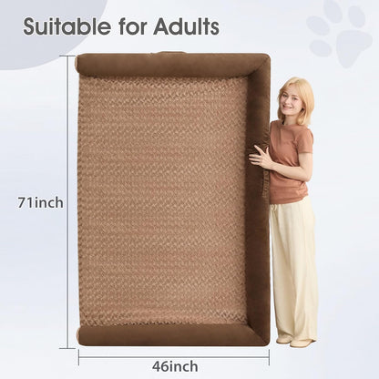 Orthopedic Washable Large Dog Bed for Senior Dog Comfy Sleep | Waterproof Big Soft Pet Couch Bed for Dogs Relax with Removable Cover Supportive Egg Crate Foam Grey 36x27 Inch