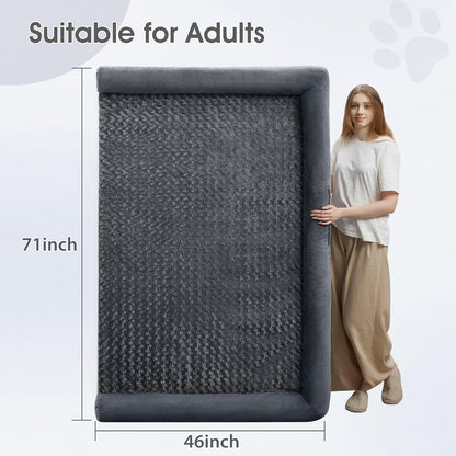 Orthopedic Washable Large Dog Bed for Senior Dog Comfy Sleep | Waterproof Big Soft Pet Couch Bed for Dogs Relax with Removable Cover Supportive Egg Crate Foam Grey 36x27 Inch